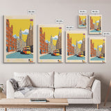 Leeds United Kingdom Travel Poster Framed Canvas Print, Midcentury Modern Art, Pop Art Wall Decor, Scenic Living Room Art, Bedroom Decor