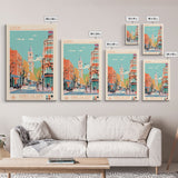 Luton United Kingdom Travel Poster Framed Canvas Print, Wall Decor, Midcentury Modern Art, Pop Art, Scenic Art for Living Room and Office