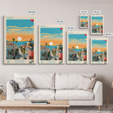 Mersin Turkey Travel Poster Framed Canvas Print, Midcentury Modern Art, Pop Art Wall Decor, Scenic Wall Art, Living Room Decoration, Office Gift