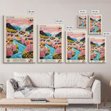 Mostar Bosnia and Herzegovina Travel Poster Framed Canvas Print, Midcentury Modern Art, Pop Art Wall Decor, Home Decor, Vacation Gift, Bedroom Art