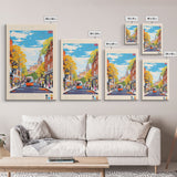 Northampton United Kingdom Travel Poster Framed Canvas Print, Midcentury Modern Art, Pop Art Wall Decor, Scenic Living Room Art, Bedroom Gift