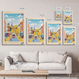 Norwich United Kingdom Travel Poster Framed Canvas Print, Midcentury Modern Art, Pop Art Wall Decor, Scenic Wall Art, Living Room Decoration, Office Art