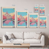 Odesa Ukraine Travel Poster Framed Canvas Print, Midcentury Modern Art, Pop Art Wall Decor, Home Decor, Vacation Gift, Bedroom Art