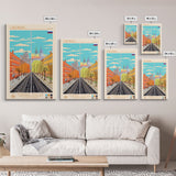 Orenburg Russia Travel Poster Framed Canvas Print, Midcentury Modern Art, Pop Art Wall Decor, Scenic Living Room Art, Bedroom Decor
