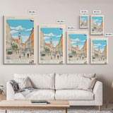 Ostrava Czech Republic Travel Poster Framed Canvas Print, Midcentury Modern Art, Pop Art Wall Decor, Home Decor, Vacation Gift, Bedroom Art
