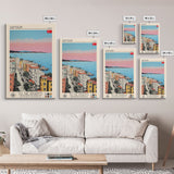 Samsun Turkey Travel Poster Framed Canvas Print, Midcentury Modern Art, Pop Art Wall Decor, Living Room Art, Vacation Gift