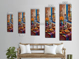 Tuscan Kitchen Wall Art Print Framed on Canvas, Tall Narrow Mediterranean Art, Housewarming Gift, Textured Oil Painting , Modern Art Print