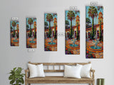 Mexican Inspired Canvas Painting Framed and Printed, Colorful Wall Art for Kitchen, Skinny Art for Living Room, Rustic Spanish Inspired Art