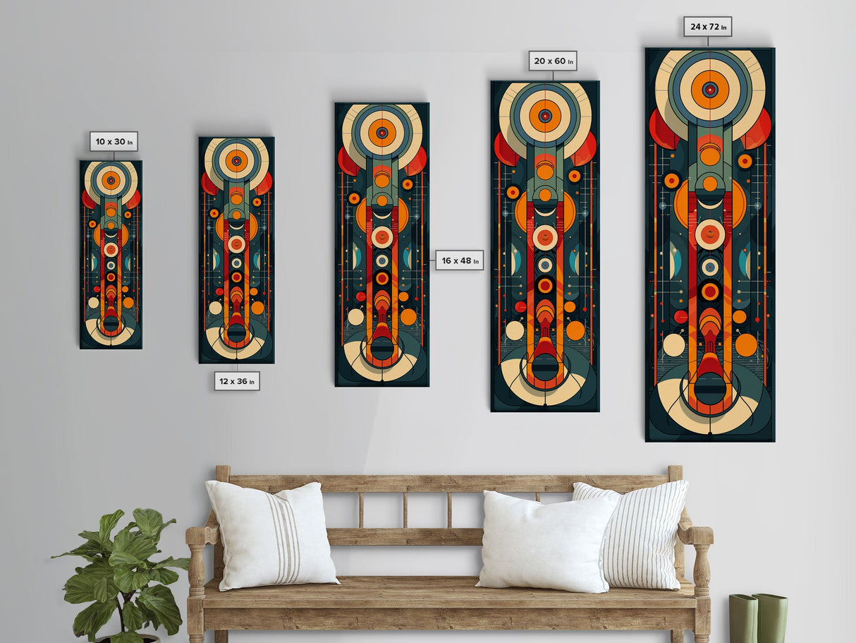 Retro Art Deco Geometric Patterns Wall Art Framed Canvas Print, Scifi / Science Fiction Decor