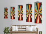Retro MCM Style Starburst, Trippy Decor, Grunge Decor, Distressed Wall Art