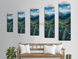 Secret Path Through The Wild Flowers, Framed Canvas Print, Unique Wall Art, Minimalist Landscape Painting, Wood Frame Art, Sofa Decor, Springtime Art