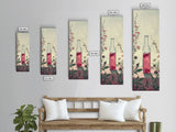 Skinny Art of Still Life with Elegant Glass Bottle and Floral Accents – Japanese-Inspired Framed Canvas Print