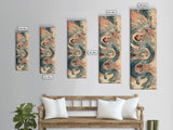 Mythical Japanese Dragon in Swirling Clouds – Skinny Art on Framed Canvas Print