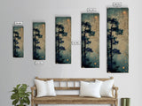 Pine Tree, Moonlit Sky, Japanese Art, Skinny Art, Tall Art, Framed Canvas Print, Ukiyo-e Style