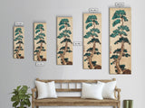 Japanese Pines Artistic Interpretation Tall Branches Skinny Art Tall Art Framed Canvas Print Japanese Style Art Ukiyo-e Art Wood Block Print Classic