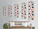 Patterned Sea Shells in Various Colors on a Light Background Ukiyo-e Art Japanese Framed Canvas Print Skinny Tall Art