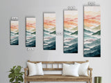 Rolling Hills And Layered Mountains In Soft Pastel Hues Ukiyo-e Wood Block Print Skinny Art Framed Canvas Print