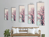 Delicate Cherry Blossom Tree In Full Bloom Against A Soft Gradient Background For Elegant Wall Art Framed Canvas Print