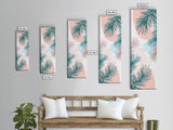 Elegant Pine Branches on Soft Pastel Background - Skinny Art, Japanese Wall Decor, Framed Canvas Print, Ukiyo-e Style