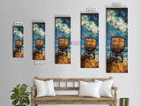 Western Wagon Abstract Canvas Print Rustic Wall Art Farmhouse Art Southwest Landscape Painting Moody Art