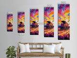 Bold Colorful Wagon Framed Canvas Print Rustic Wall Art Southwest Art Above Sofa Art Farmhouse Decor Moody Art