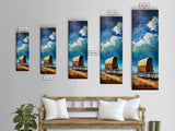 Vintage Covered Wagon Painting Framed Canvas Print, Rustic Wall Art, Farmhouse Art, Moody Art, Landscape Painting, Southwest Wall Art