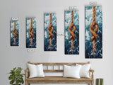 Nautical Rope Knot Painting Framed Canvas Print, Coastal Wall Art, Nautical Decor, Maritime Wall Art, Surf Wall Art, Ocean Art, Extra Wide Art, Rustic Wall Art, Moody Art, Above Couch Art, Gift Idea, Original Painting, Panoramic Art