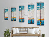 Fishing Rod Painting Canvas Print, Fly Fishing Art, Nautical Wall Art, Rustic Decor, Tall Narrow Art, Coastal Landscape Art, Above Couch Art, Fishing Wall Art, Nautical Decor, Farmhouse Art, Skinny Wall Art, Living Room Art, Gift Idea