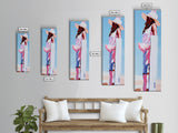 Western Cowgirl Painting Canvas Print, Black Cowgirl Painting, Coastal Cowgirl Wall Art, Tall Narrow Art, Light Pink Wall Art, Moody Art, Minimalist Art, Rustic Art, Vertical Wall Art, Farmhouse Art, Pink Orange Wall Art, Gift Idea
