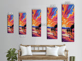 Vibrant Sunset Landscape Framed Canvas Print Joshua Tree Art Lake Tahoe Art Rustic Wall Art Southwest Wall Art Extra Wide Art