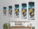 Abstract Gold and Teal Canvas Print Sacred Geometry Wall Art Teal Wall Art Zen Wall Art Moody Art Minimalist Art