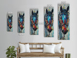 Abstract Horse Portrait Framed Canvas Print Moody Art Rustic Wall Art Southwest Wall Art Extra Tall Narrow Art