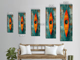Colorful Kayak Painting Framed Canvas Print Nautical Decor Coastal Cowgirl Wall Art Lake Tahoe Art Above Bed Wall Art