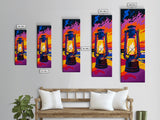 Vibrant Lantern Painting Framed Canvas Print Moody Art Rustic Decor Southwest Wall Art Living Room Art Colorful Wall Art