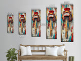 Rustic Saddle Painting Canvas Print Farmhouse Wall Art Moody Art Rustic Decor Southwest Wall Art Tall Narrow Art