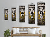 Moody Black and White Cow Canvas Print rustic wall art farmhouse decor southwest wall art bull and bear art wabi sabi wall art