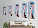 Black and White Snake Pink Canvas Print,  Moody Art, Minimalist Art, Vertical Wall Art, Rustic Decor, Gift Idea Him