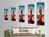 Red Rock Balance Framed Canvas Print, Southwest Wall Art, Joshua Tree Art, Tall Narrow Art, Boho Art, Geometric Wall Art