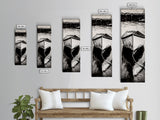 Monochrome Boat Reflection Framed Canvas Print nautical painting moody art coastal wall art nautical wall art gift idea for him