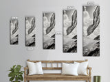 Flowing Fabric Over Ocean, Framed Canvas Print, wabi sabi art, coastal decor, boho art, minimalist art, above couch art, panoramic painting