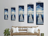 Dockside Tranquility Coastal Wall Art Framed Canvas Print Nautical Painting Blue and Green Wall Art Above Sofa Art Lake Tahoe Art