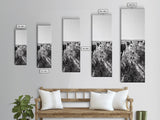 Running Cattle, Framed Canvas Print, rustic western wall art, cowboy décor, farmhouse art, above sofa art, panoramic painting, country home decor