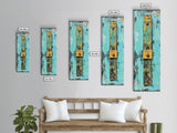 Textured Rustic Art, Canvas Print, Wabi Sabi Wall Art, Teal Wall Art, Abstract Minimalist Art, Tall Narrow Art, Farmhouse Decor