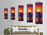 Vibrant Sunset Eagle, Canvas Print, bird art, landscape painting, moody art, rustic décor, southwest wall art, pine tree art, gift idea him