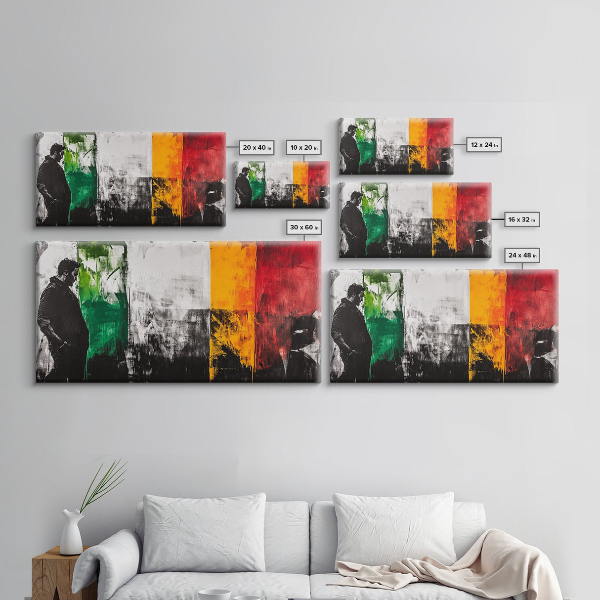 Abstract Portrait, moody art, dark romance painting, chicano art, black and white painting, modern wall decor, Framed Canvas Print