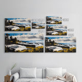 Coastal Landscape, Maine oil painting, seascape painting, landscape painting, nautical wall art, extra wide art, framed canvas print