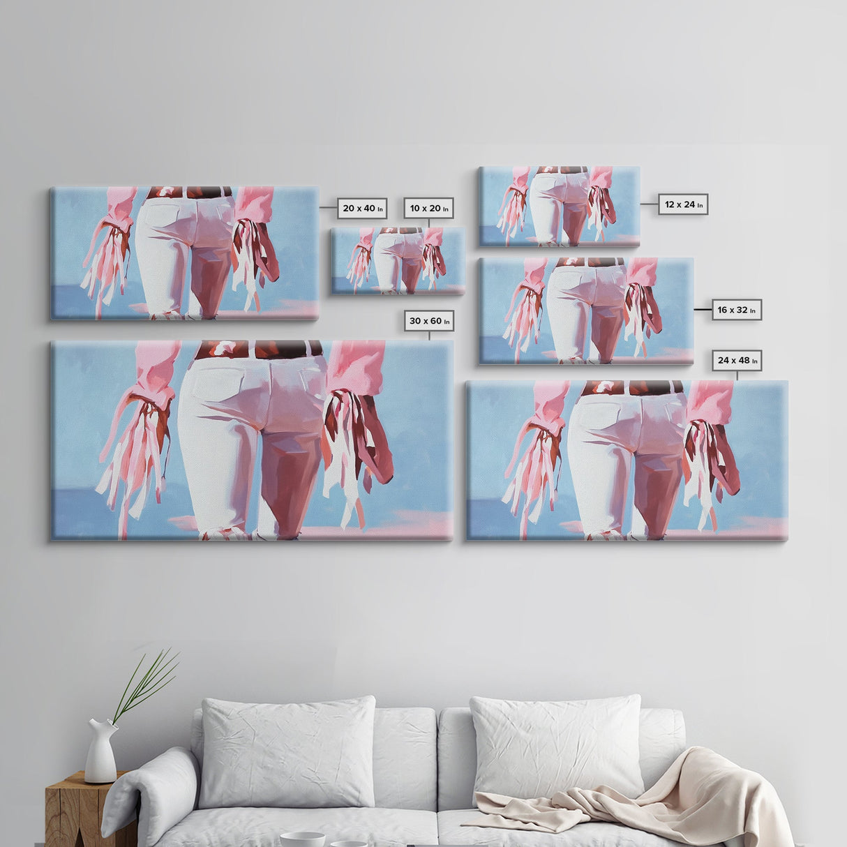 Pink Cowgirl, Western Art, Black Cowgirl Painting, Coastal Cowgirl Wall Art, Light Pink Wall Art, Canvas Print, Rustic Decor