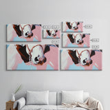 Horse Close Up, Vintage Horse Art, Rustic Wall Art, Southwest Wall Art, Extra Wide Art, Light Pink Wall Art, Framed Canvas Print, Living Room Art