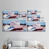 Cowboy hat, western art, farmhouse art, framed canvas print, rustic wall art, gift idea, wabi sabi art, pink abstract art, lofi art