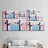 Barbed Wire Fence, rustic decor, pink abstract art, southwest wall art, minimalist art, boho art, framed canvas print